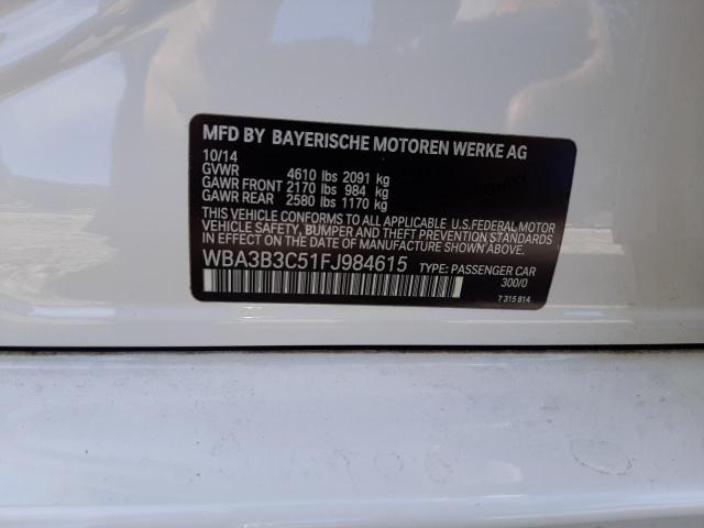 WBA3B3C51FJ984615 - 2015 BMW 328 XI Blanco foto 12