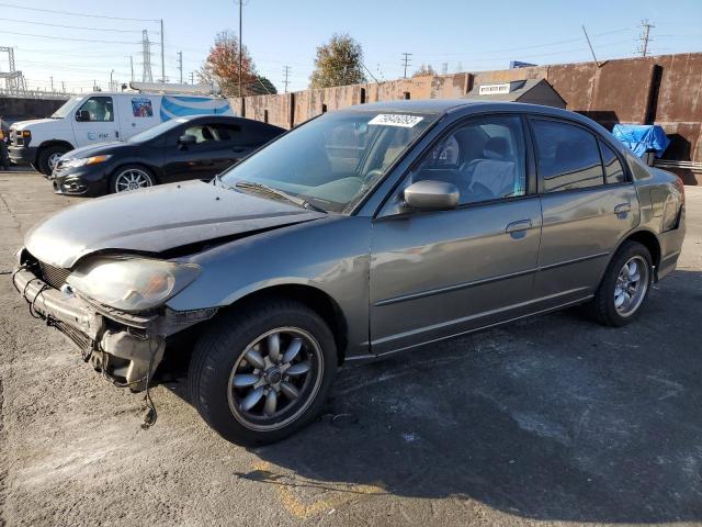 JHMES16565S003391 - 2005 HONDA CIVIC LX GRAY photo 1