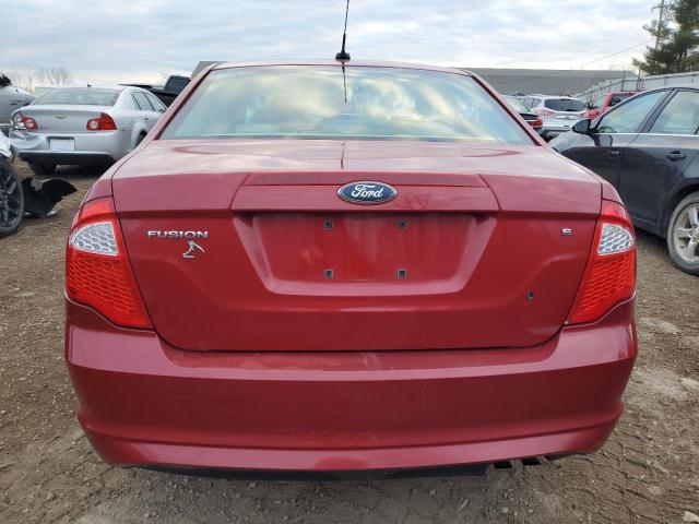 3FAHP0GA9AR115684 - 2010 FORD FUSION S RED photo 6