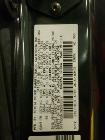 5TETX22N19Z618227 - 2009 TOYOTA TACOMA ACCESS CAB Жасыл фото 12