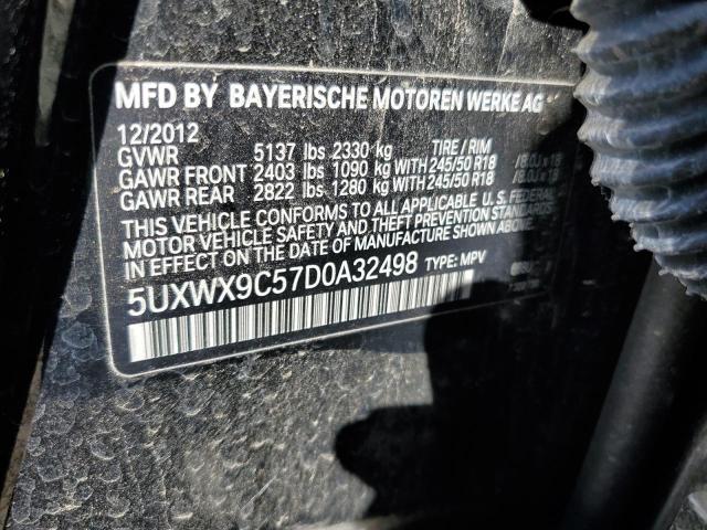 5UXWX9C57D0A32498 - 2013 BMW X3 XDRIVE28I BLACK photo 12
