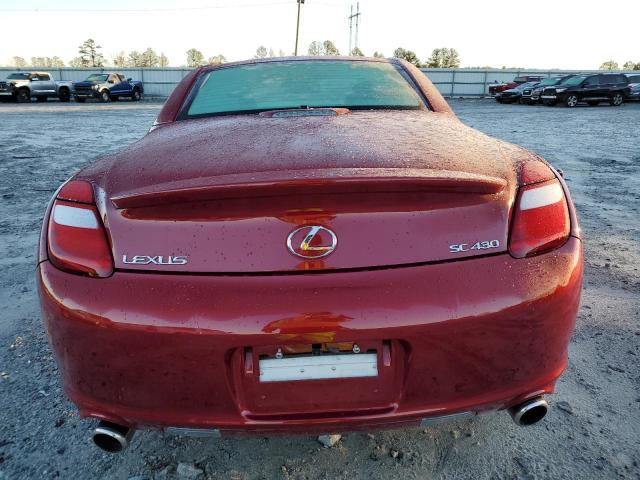 JTHFN45Y889018169 - 2008 LEXUS SC 430 RED photo 6