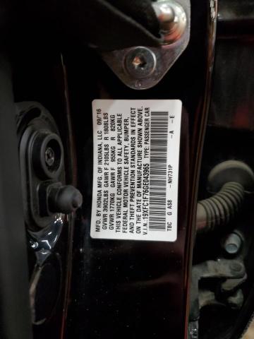 19XFC1F76GE043965 - 2016 HONDA CIVIC EXL შავი ფოტო 12