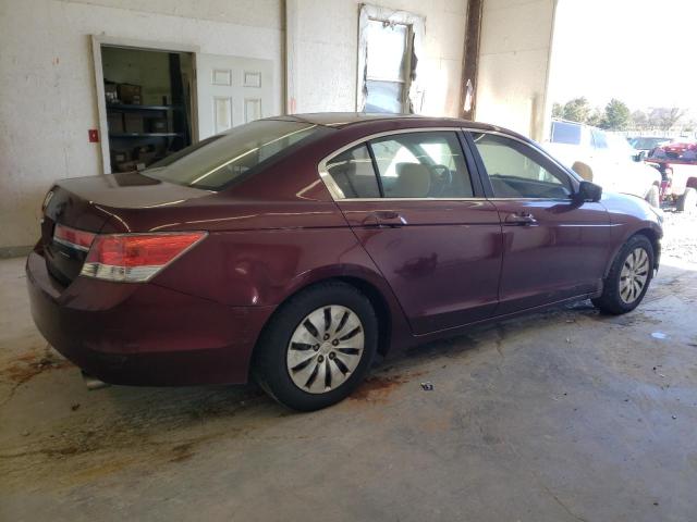 1HGCP2F34CA157861 - 2012 HONDA ACCORD LX MAROON photo 3