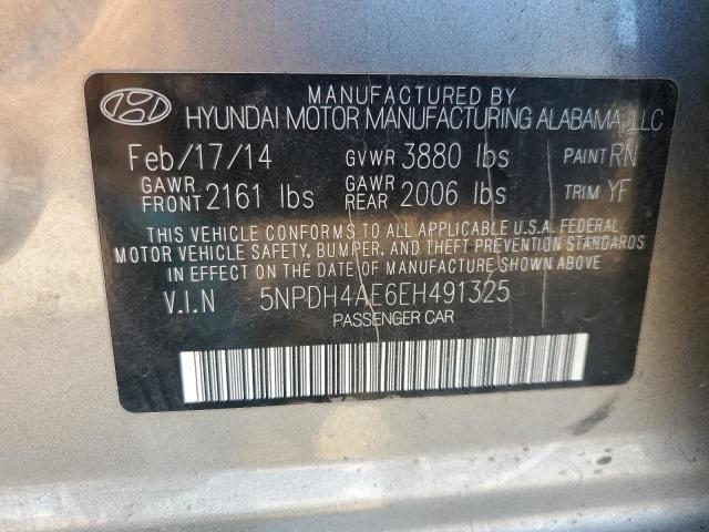 5NPDH4AE6EH491325 - 2014 HYUNDAI ELANTRA SE BEIGE photo 12