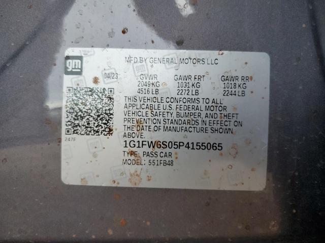 1G1FW6S05P4155065 - 2023 CHEVROLET BOLT EV 1LT GRAY photo 14