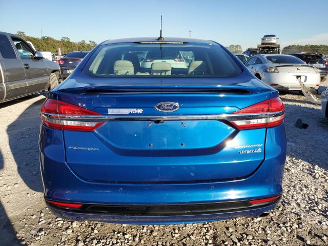 3FA6P0RU7JR159214 - 2018 FORD FUSION TITANIUM/PLATINUM HEV BLUE photo 6