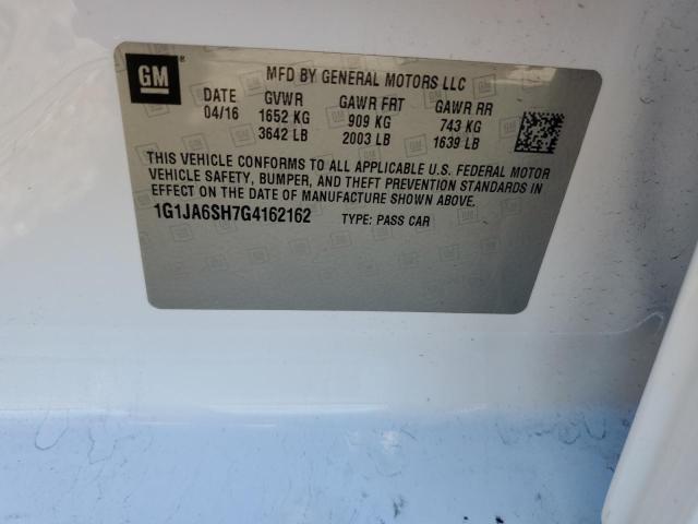 1G1JA6SH7G4162162 - 2016 CHEVROLET SONIC LS 白色 照片 12