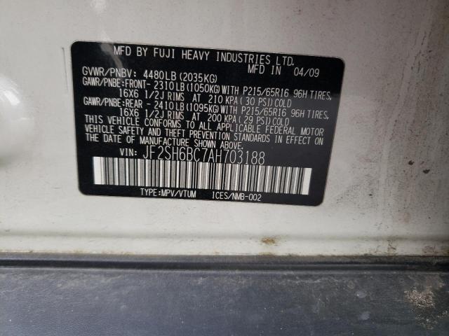 JF2SH6BC7AH703188 - 2010 SUBARU FORESTER XS Ақ фото 13