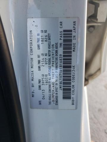 JM1BL1V71D1816839 - 2013 MAZDA 3 I WHITE photo 12