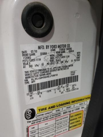 5LMJJ2H52AEJ10610 - 2010 LINCOLN NAVIGATOR თეთრი ფოტო 14