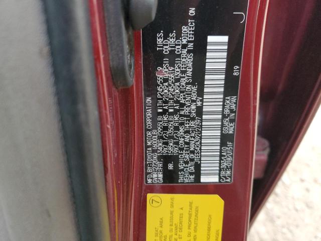 JTEES42A392127397 - 2009 TOYOTA HIGHLANDER LIMITED RED photo 12