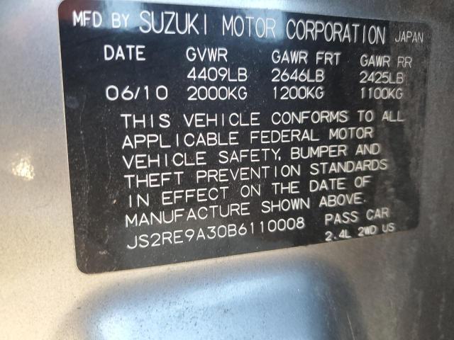 JS2RE9A30B6110008 - 2011 SUZUKI KIZASHI SE SILVER photo 12