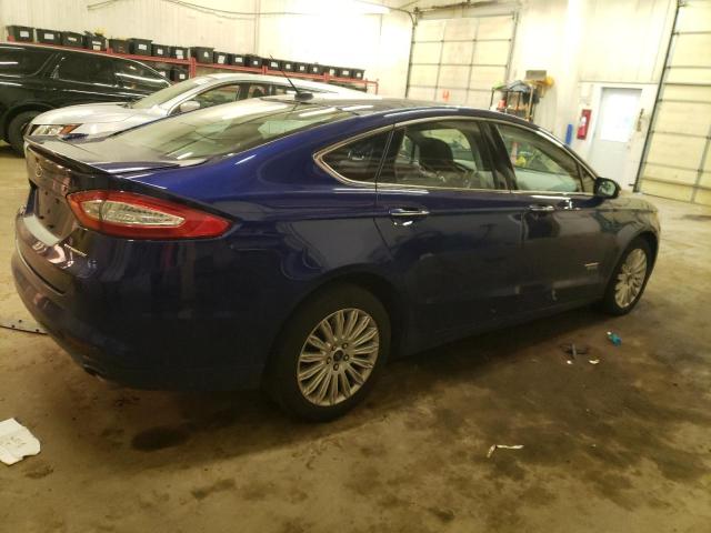 3FA6P0SUXER169784 - 2014 FORD FUSION TITANIUM PHEV BLUE photo 3