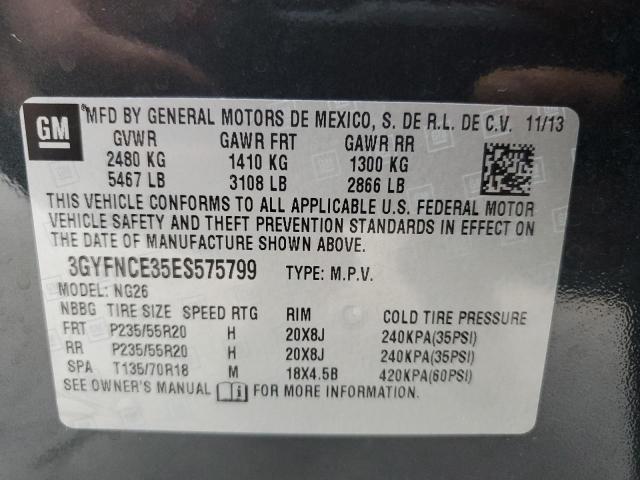 3GYFNCE35ES575799 - 2014 CADILLAC SRX PERFORMANCE COLLECTION Noir photo 14