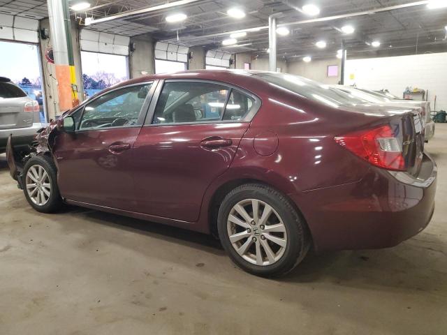 19XFB2F91CE022381 - 2012 HONDA CIVIC EXL ბურგუნდია ფოტო 2