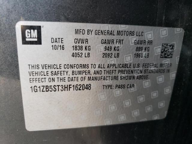 1G1ZB5ST3HF162048 - 2017 CHEVROLET MALIBU LS GRAY photo 12