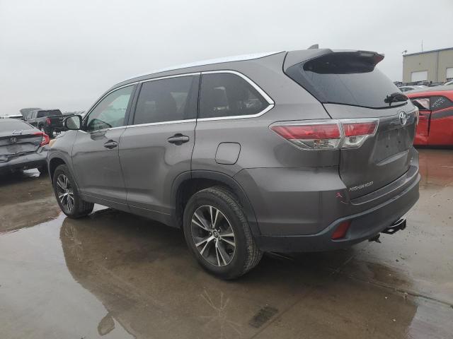 5TDKKRFH9GS163323 - 2016 TOYOTA HIGHLANDER XLE GRAY photo 2
