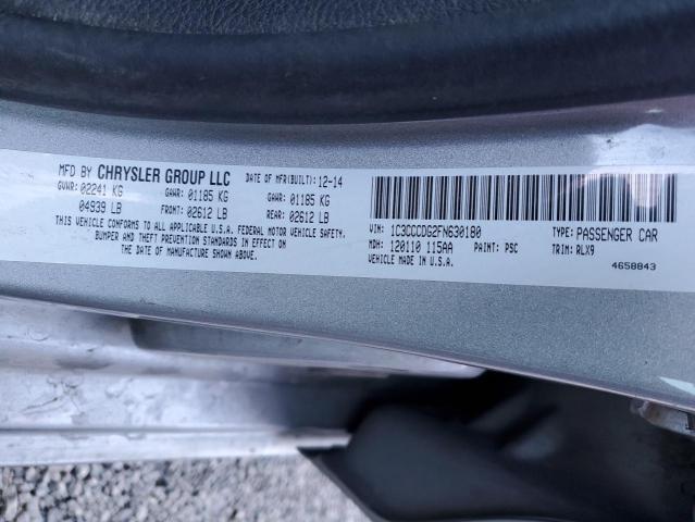 1C3CCCDG2FN630180 - 2015 CHRYSLER 200 S SILVER photo 12