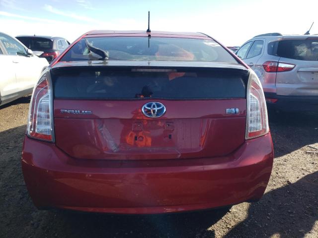 JTDKN3DU8D5602288 - 2013 TOYOTA PRIUS RED photo 6