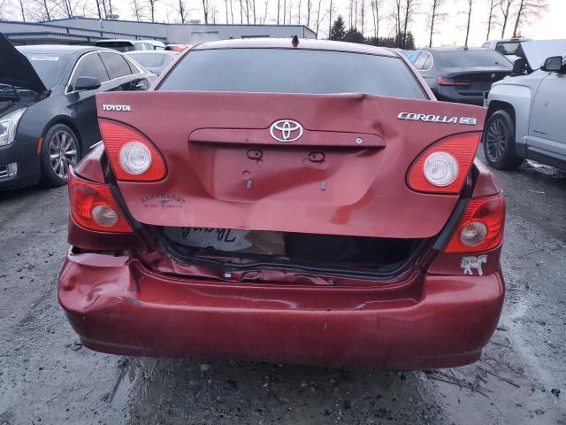 1NXBR32E36Z625868 - 2006 TOYOTA COROLLA CE RED photo 6