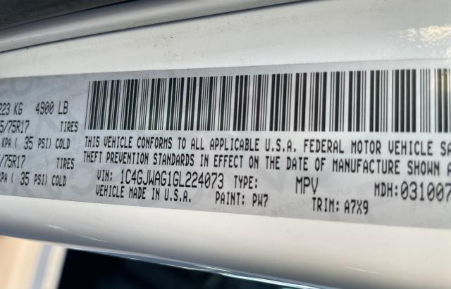 1C4GJWAG1GL224073 - 2016 JEEP WRANGLER SPORT WHITE photo 10