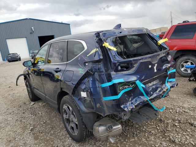 7FARW2H52KE037996 - 2019 HONDA CR-V EX BLUE photo 2