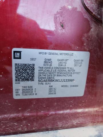 5GAERBKW1JJ133999 - 2018 BUICK ENCLAVE ESSENCE 红色 照片 12