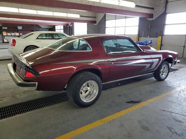 1Q87H5N519591 - 1975 CHEVROLET CAMARO MAROON photo 3