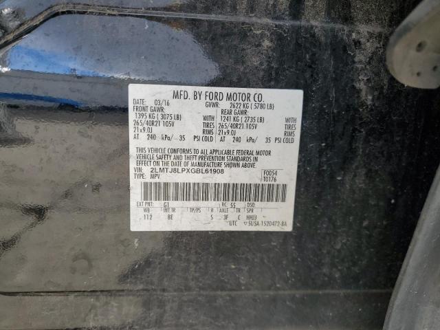 2LMTJ8LPXGBL61908 - 2016 LINCOLN MKX RESERVE Սև լուսանկար 12