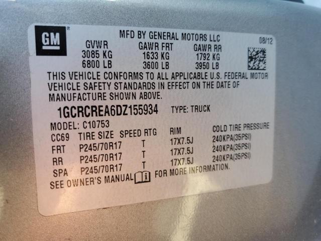 1GCRCREA6DZ155934 - 2013 CHEVROLET SILVERADO C1500  LS GRAY photo 13