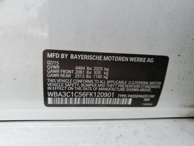 WBA3C1C56FK120901 - 2015 BMW 328 I SULEV WHITE photo 12
