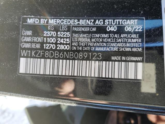 W1KZF8DB6NB089123 - 2022 MERCEDES-BENZ E 350 BLACK photo 12