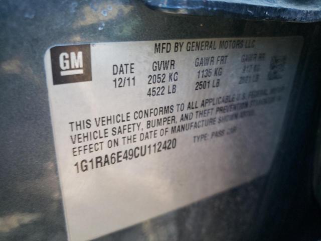 1G1RA6E49CU112420 - 2012 CHEVROLET VOLT GRAY photo 12