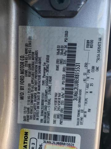 3LN6L2LU8ER815531 - 2014 LINCOLN MKZ HYBRID SILVER photo 12