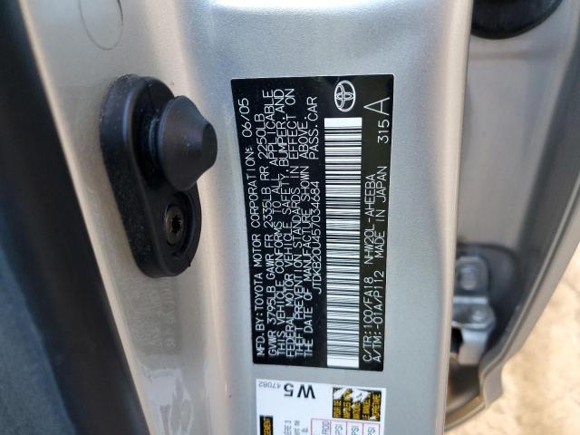 JTDKB20U457034684 - 2005 TOYOTA PRIUS SILVER photo 13