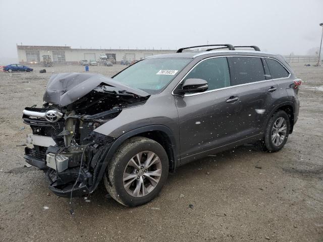 5TDJKRFH1ES007186 - 2014 TOYOTA HIGHLANDER XLE GRAY photo 1