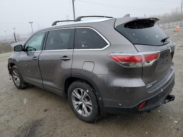 5TDJKRFH1ES007186 - 2014 TOYOTA HIGHLANDER XLE GRAY photo 2
