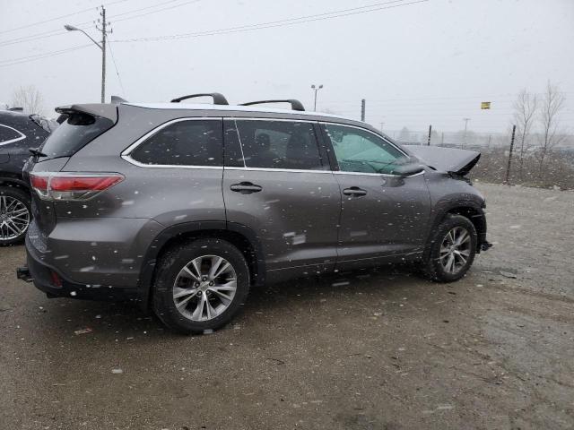 5TDJKRFH1ES007186 - 2014 TOYOTA HIGHLANDER XLE GRAY photo 3