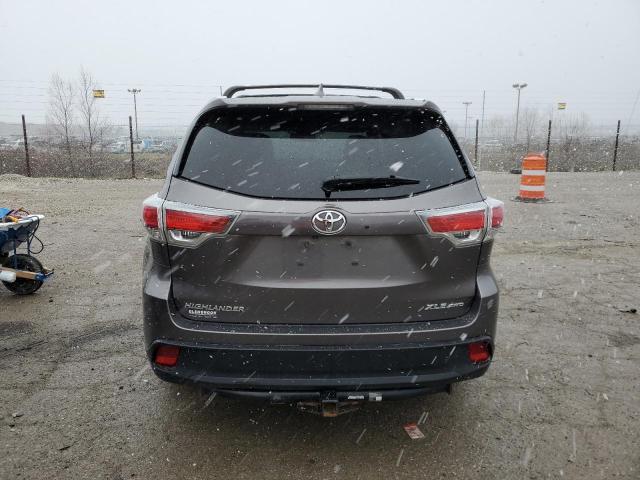 5TDJKRFH1ES007186 - 2014 TOYOTA HIGHLANDER XLE GRAY photo 6