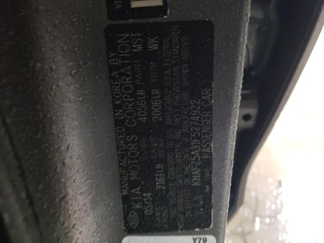 KNAFZ5A31F5274922 - 2015 KIA FORTE SX GRAY photo 13