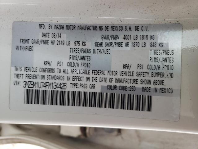 3MZBM1U74FM134426 - 2015 MAZDA 3 SPORT WHITE photo 12