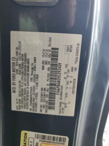 1FA6P8AM2H5293409 - 2017 FORD MUSTANG BLACK photo 12