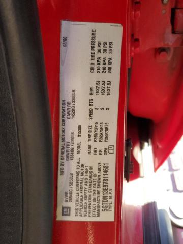 5GTDN13E978114681 - 2007 HUMMER H3 RED photo 13