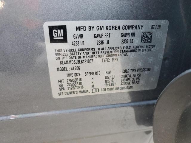 KL4MMDSL8LB131037 - 2020 BUICK ENCORE GX SELECT GRAY photo 13