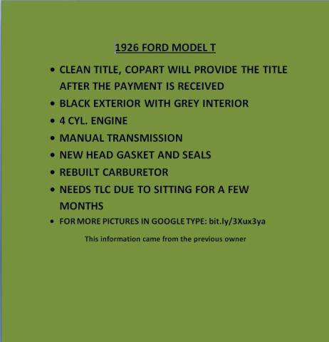 13727924 - 1926 FORD MODEL T Czarny zdjęcie 12