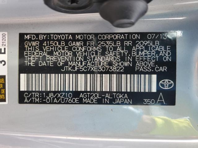 JTKJF5C7XE3073822 - 2014 TOYOTA SCION TC 银色 照片 13