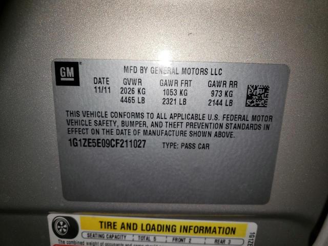 1G1ZE5E09CF211027 - 2012 CHEVROLET MALIBU LTZ ოქროსფერი ფოტო 12