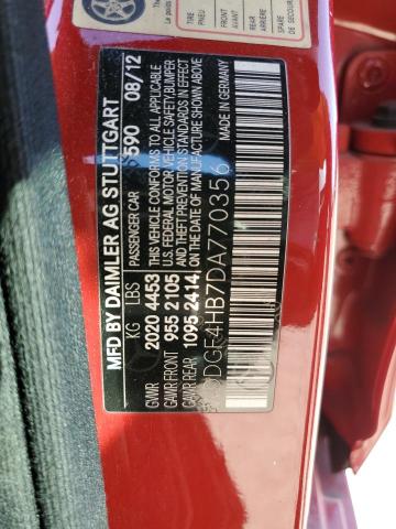 WDDGF4HB7DA770356 - 2013 MERCEDES-BENZ C 250 RED photo 12