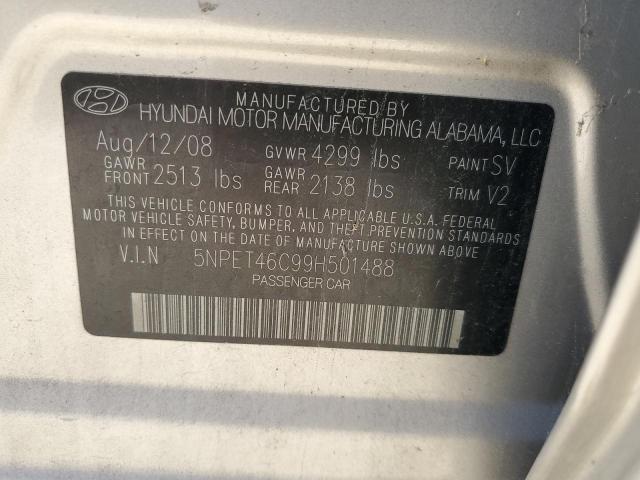 5NPET46C99H501488 - 2009 HYUNDAI SONATA GLS TAN photo 12